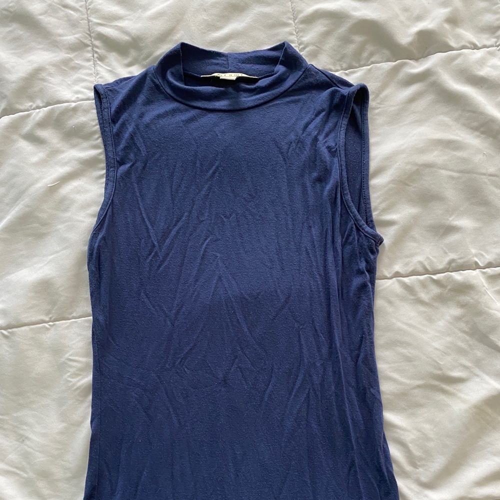 Francesca’s Blue Mock Neck Tank